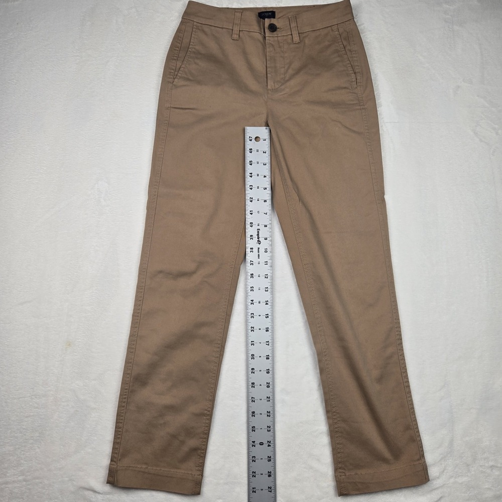 J.Crew Women's High Rise Girlfriend Chino Pants Camel Tan‎ AD156 Size 00 NWT - Picture 11 of 13